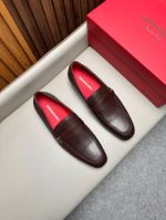 Ferragamo Brown calfskin Leather Shoes-Ferragamo Man Business Leather Shoes